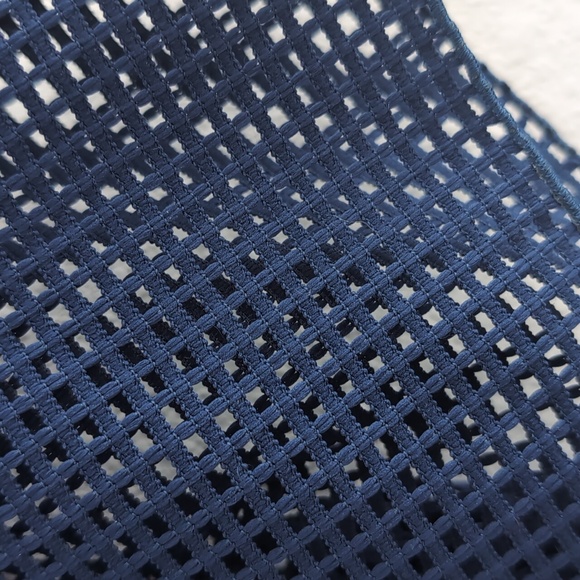 Akris Punto Navy Blue Short Sleeve Open Knit Blouse Sz 8 - Picture 5 of 13